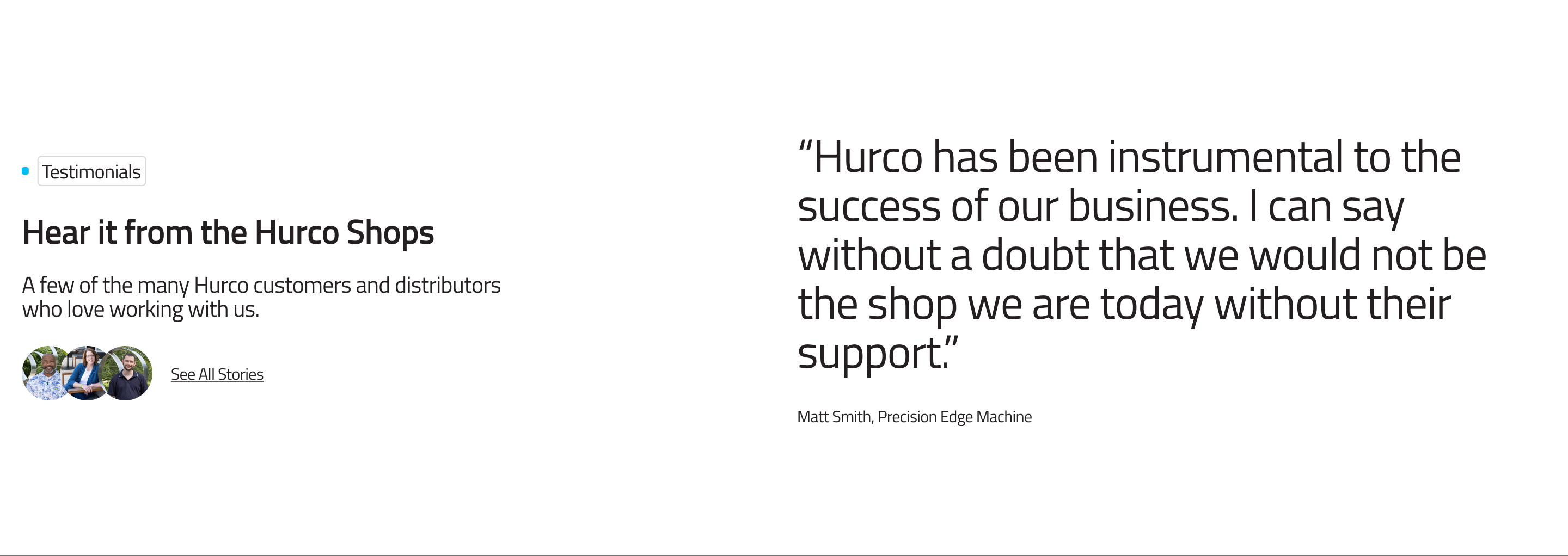 Website view - Testimonial Showcase light