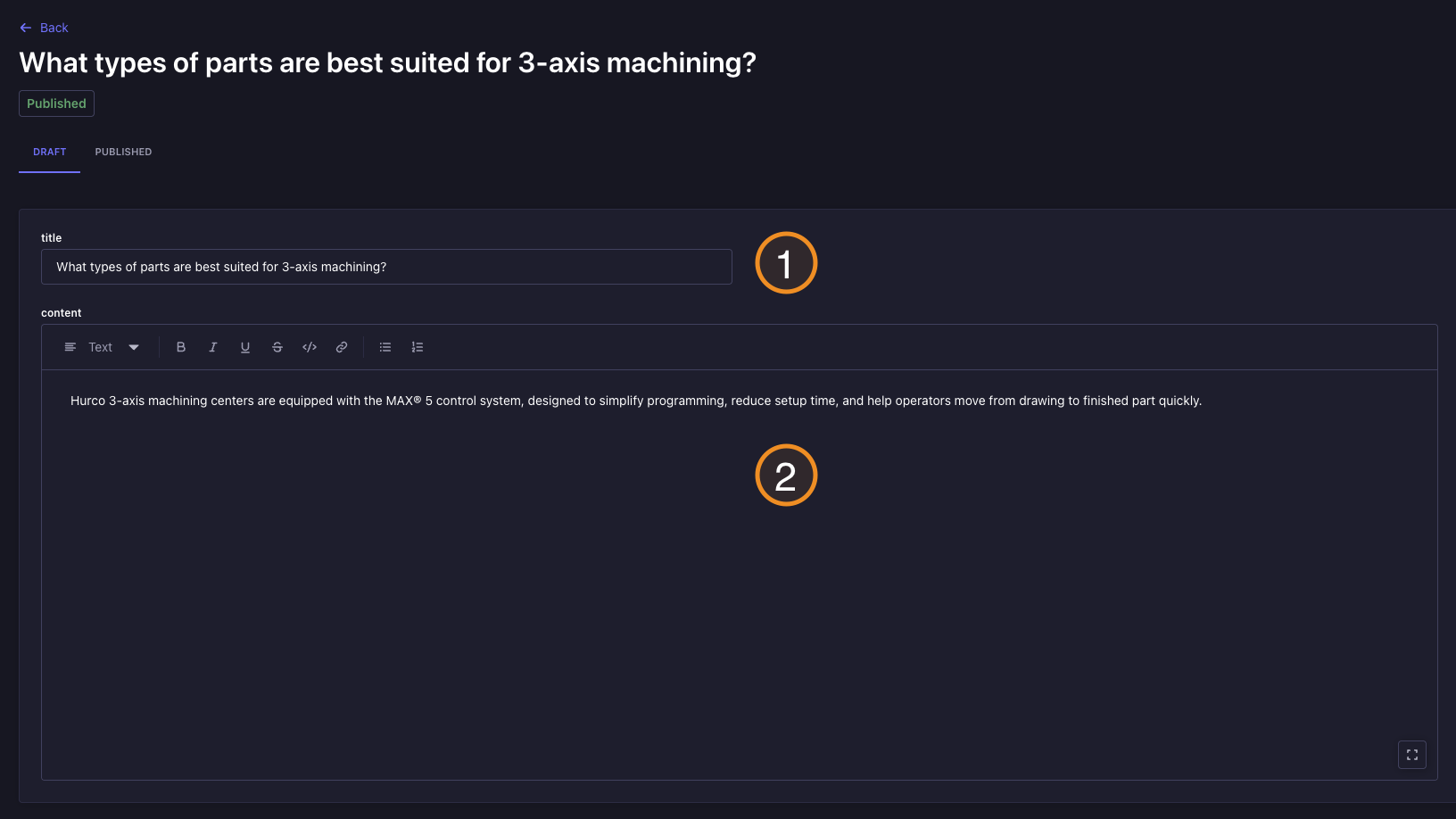 Backoffice View Example